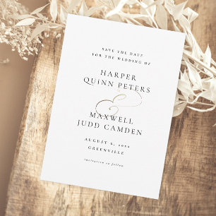 Modern Elegant Black and White Wedding Save The Date