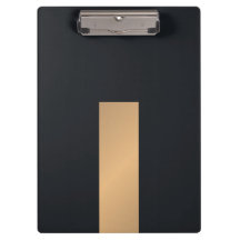 Modern Elegant Black Faux Gold Stripe Monogram