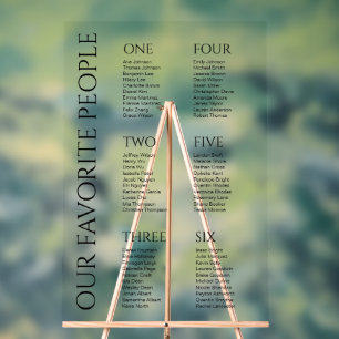 Modern Elegant Black Font Wedding Seating Chart