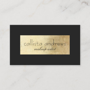 Modern Elegant Black Gold Foil Box Border Business Card