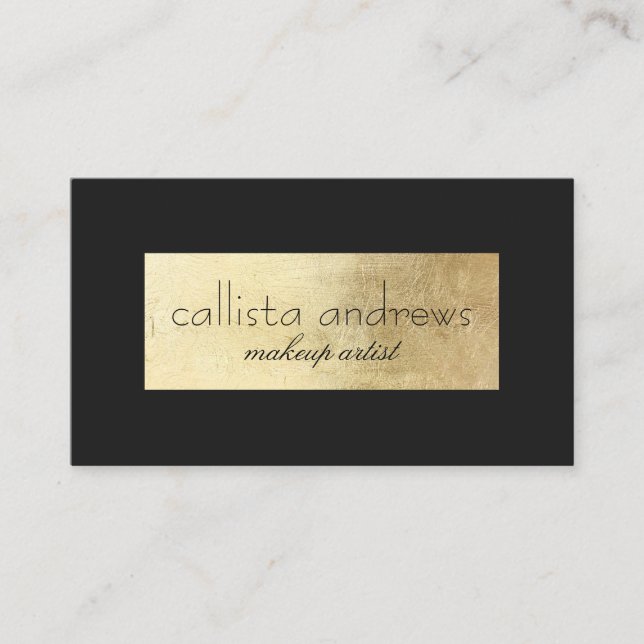 Modern Elegant Black Gold Foil Box Border Business Card (Front)