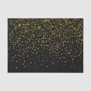 Modern Elegant Black Gold Foil Confetti Dots Tissue Paper