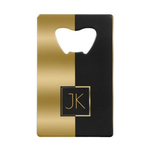 Modern Elegant Black & Gold Geometric Design Zippo