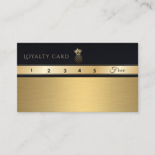 Modern elegant black gold pineapple loyatly card