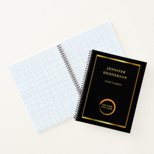 Modern elegant black gold professional logo notebook