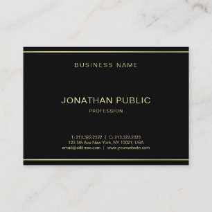 Modern Elegant Black Gold Template Luxury Trendy Business Card
