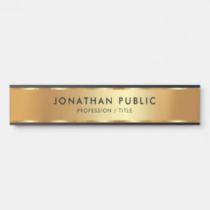 Modern Elegant Black & Gold Template Luxury Trendy Door Sign