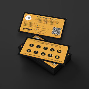 Modern Elegant Black Gold Yellow Business Rewards Loyalty Card