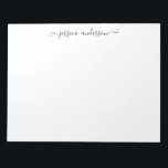 Modern Elegant Black Grey Feminine Girly Script Notepad<br><div class="desc">Classy Elegant Black Grey Feminine Girly Script Notepad You can easily customise the colour of the text with the 'Customise' tool or feel free to contact me. With this item, you can use two names “Allison & Matthew”, use one name “Kennedy”, a family name (“The Kennedys”), or your name (“Allison...</div>
