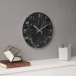 Modern elegant black grey marble pattern large clock<br><div class="desc">Modern elegant black grey marble pattern Wall Clock.</div>