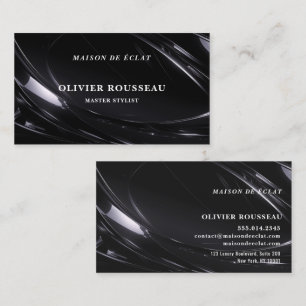 Modern Elegant Black Metallic2 Master Stylist Business Card