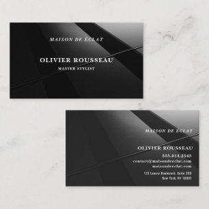 Modern Elegant Black Metallic Master Stylist Business Card