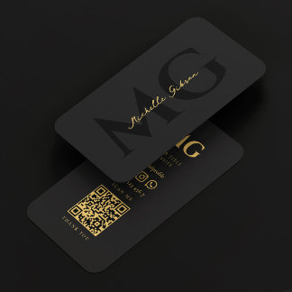 Modern Elegant Black Professional Monogram Business Card