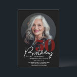 Modern Elegant Black Red 50th Birthday Party  Invitation<br><div class="desc">Modern dark black background and purple invitation Template is perfect for stylish party in woman birthday party. Elegant-minimalistic themed invite is full of fun and simple design elements,  elegant calligraphy and modern fonts. Birthdays are special days,  and this invite can help it make a memorable for friends.</div>