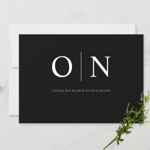 Modern & Elegant Black Save the Date Wedding Card