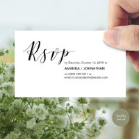 Modern Elegant, Black Script, Party RSVP