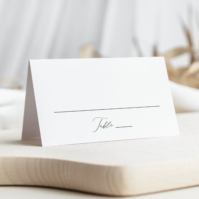 Modern Elegant Black Script Wedding Place Card (Creator Uploaded)