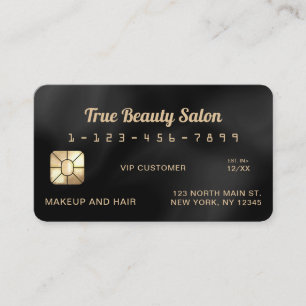 Modern Elegant Black Silk Credit Card