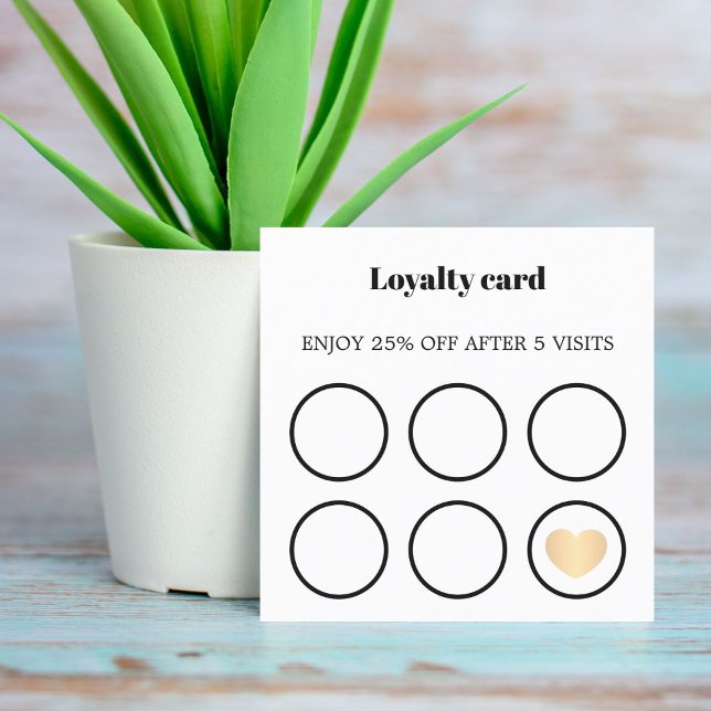 Modern Elegant Black White Bold Faux Gold Heart Square Business Card (Creator Uploaded)