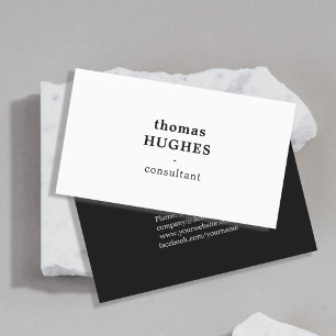 Modern Elegant Black White Consultant Business Card