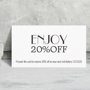 Modern Elegant Black White Coupon Beauty