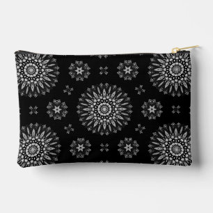 Modern Elegant Black & White Dot Art Pattern Accessory Pouch