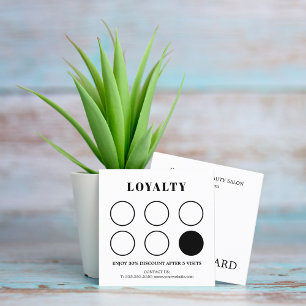 Modern Elegant Black White Hair Pins Salon Loyalty Card