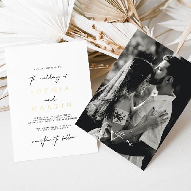 Modern Elegant Black & White Photo Wedding Real (Creator Uploaded)