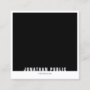 Modern Elegant Black White Professional Template Square Business Card