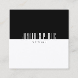 Modern Elegant Black White Professional Template Square Business Card