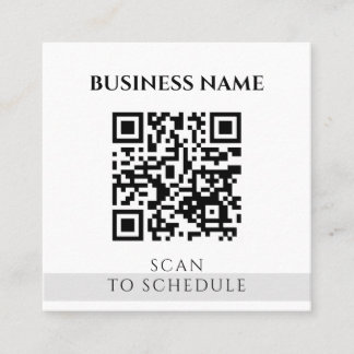 Modern Elegant Black White QR Code Social Media Square Business Card