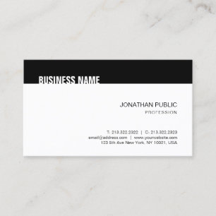 Modern Elegant Black White Simple Cool Template Business Card