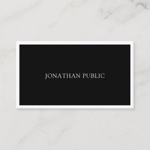 Modern Elegant Black White Sleek Fashionable Business Card