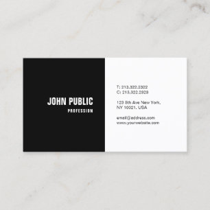 Modern Elegant Black & White Template Minimalist Business Card