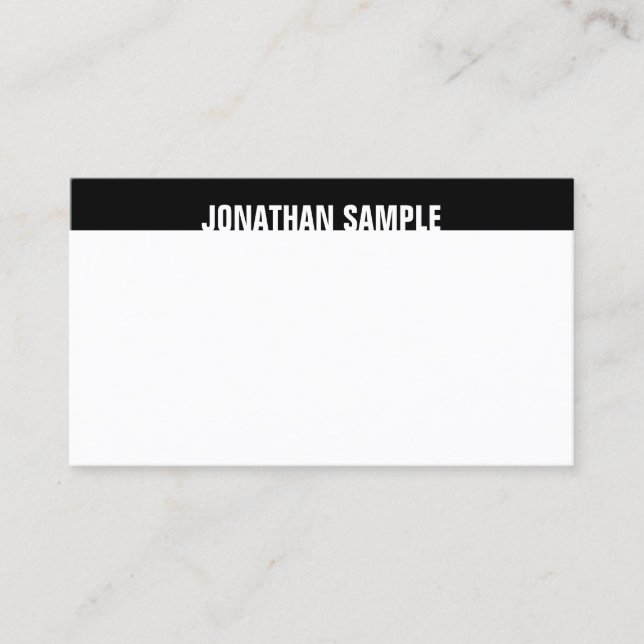 Modern Elegant Black White Template Trendy B&W Business Card (Front)