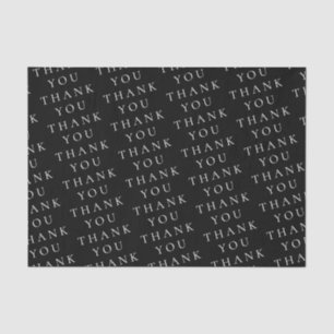 Modern Elegant Black White Thank You Custom  Tissue Paper
