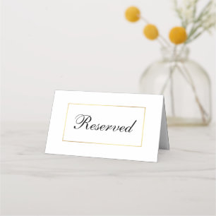 Modern Elegant Black & White Wedding Reserved Place Card
