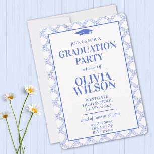 Modern Elegant Blue 2025 Graduation Invitation