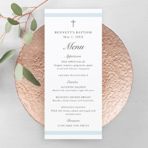 Modern Elegant Blue Boys Baptism Program