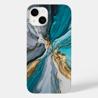 Modern Elegant Blue Gold Marble iphone case