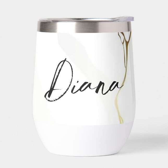 Modern Elegant Blue Gold Marble Personalised Name  (Left)