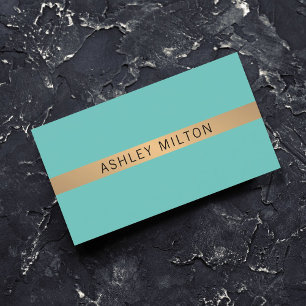 Modern Elegant Blue Gold Stripe Consultant Business Card