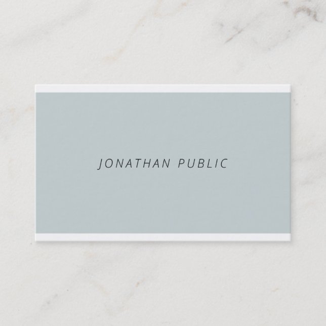 Modern Elegant Blue Green Professional Minimalist Business Card (Front)