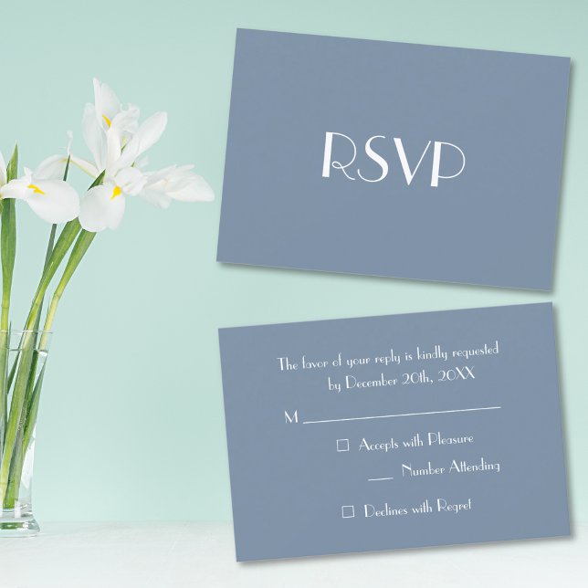 Modern Elegant Blue Party RSVP Invitation Card (Modern Elegant Blue Party RSVP Invitation Card)