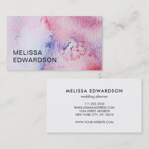 Modern elegant blue red watercolor professional business card