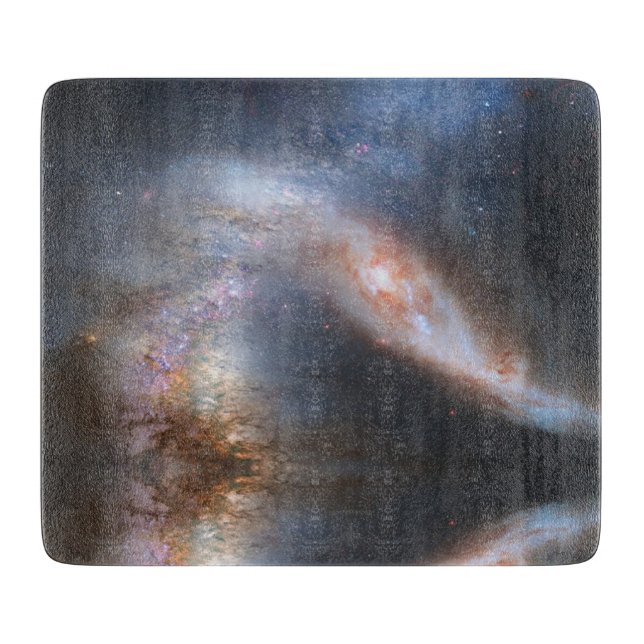 Modern Elegant Blue Space Landscape Cutting Board (Front)