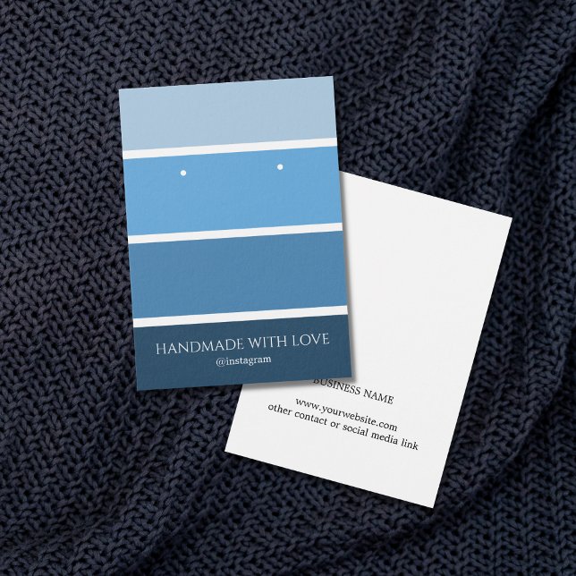 Modern Elegant Blue Stripes Palette Earring Card (Creator Uploaded)