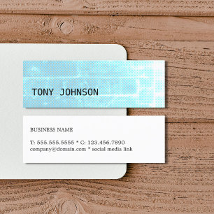 Modern Elegant Blue Texture Consultant Networking Mini Business Card