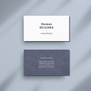 Modern Elegant Blue White Consultant Business Card