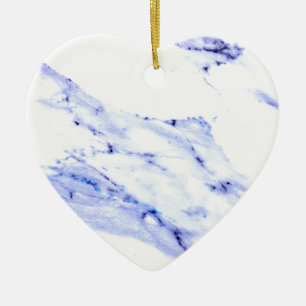 Modern Elegant Blue, White Marble granite pattern  Ceramic Ornament
